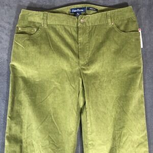 NWT Evan Picone Pants Womens 12 Stretch Cypress Green Pockets Flat Velvety